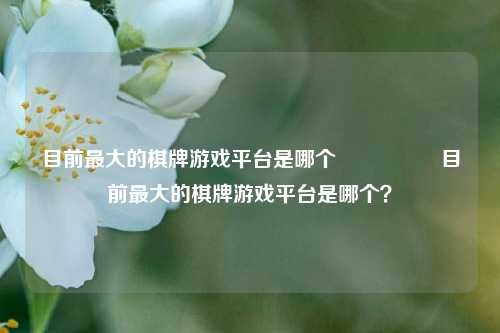 目前最大的棋牌游戏平台是哪个🎖️目前最大的棋牌游戏平台是哪个？