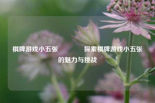 棋牌游戏小五张👍探索棋牌游戏小五张的魅力与挑战