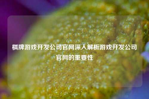 棋牌游戏开发公司官网深入解析游戏开发公司官网的重要性