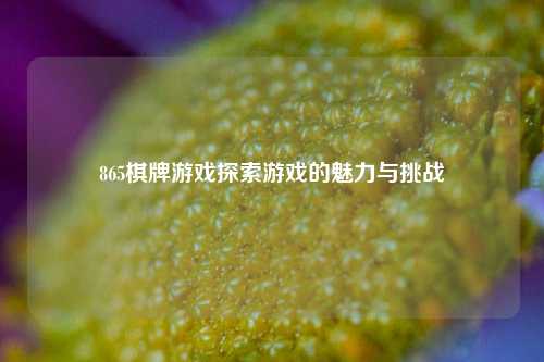 865棋牌游戏探索游戏的魅力与挑战