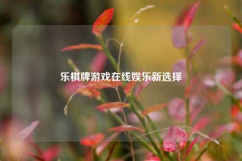 乐棋牌游戏在线娱乐新选择