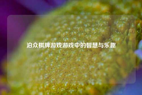 泊众棋牌游戏游戏中的智慧与乐趣