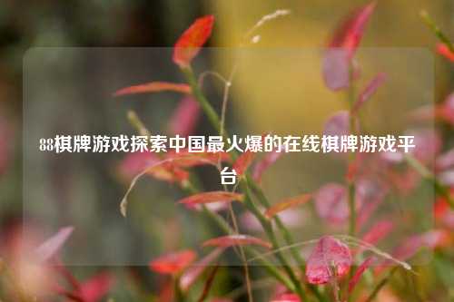 88棋牌游戏探索中国最火爆的在线棋牌游戏平台