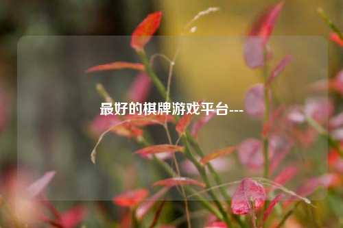 最好的棋牌游戏平台---