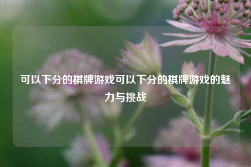 可以下分的棋牌游戏可以下分的棋牌游戏的魅力与挑战