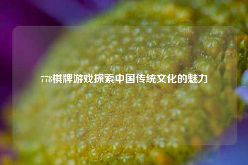 778棋牌游戏探索中国传统文化的魅力