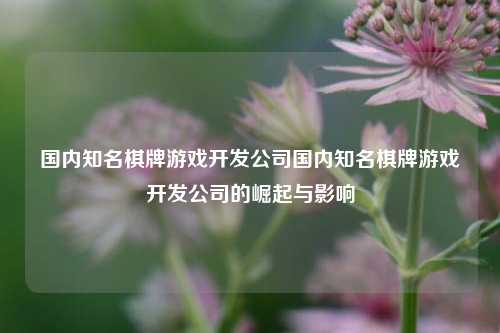 国内知名棋牌游戏开发公司国内知名棋牌游戏开发公司的崛起与影响