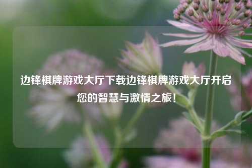 边锋棋牌游戏大厅下载边锋棋牌游戏大厅开启您的智慧与激情之旅！