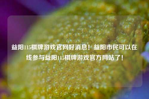 益阳115棋牌游戏官网好消息！益阳市民可以在线参与益阳115棋牌游戏官方网站了！