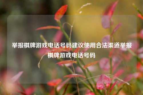 举报棋牌游戏电话号码建议使用合法渠道举报棋牌游戏电话号码