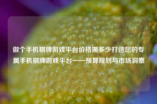 做个手机棋牌游戏平台价格需多少打造您的专属手机棋牌游戏平台——预算规划与市场洞察