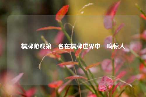 棋牌游戏第一名在棋牌世界中一鸣惊人