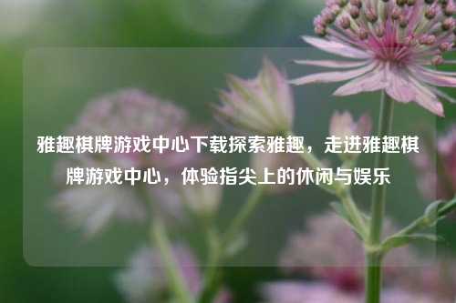 雅趣棋牌游戏中心下载探索雅趣，走进雅趣棋牌游戏中心，体验指尖上的休闲与娱乐
