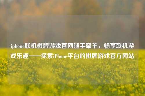 iphone联机棋牌游戏官网随手牵羊，畅享联机游戏乐趣——探索iPhone平台的棋牌游戏官方网站
