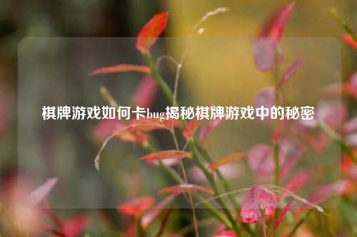 棋牌游戏如何卡bug揭秘棋牌游戏中的秘密