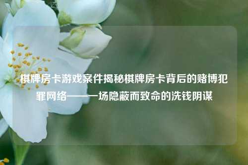 棋牌房卡游戏案件揭秘棋牌房卡背后的赌博犯罪网络——一场隐蔽而致命的洗钱阴谋