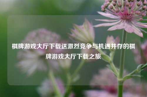 棋牌游戏大厅下载送激烈竞争与机遇并存的棋牌游戏大厅下载之旅