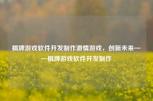 棋牌游戏软件开发制作激情游戏，创新未来——棋牌游戏软件开发制作