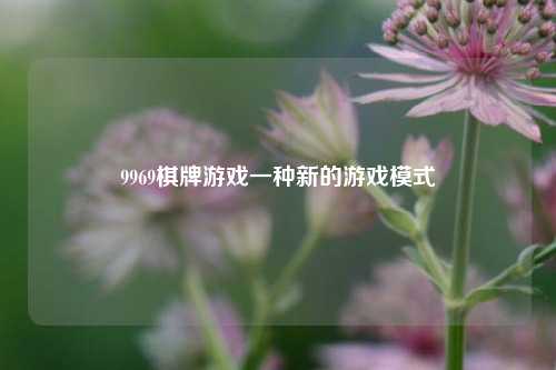 9969棋牌游戏一种新的游戏模式