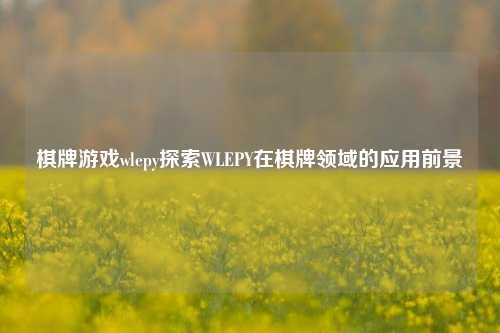 棋牌游戏wlepy探索WLEPY在棋牌领域的应用前景
