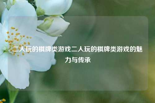 二人玩的棋牌类游戏二人玩的棋牌类游戏的魅力与传承
