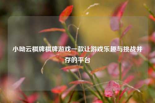 小呦云棋牌棋牌游戏一款让游戏乐趣与挑战并存的平台