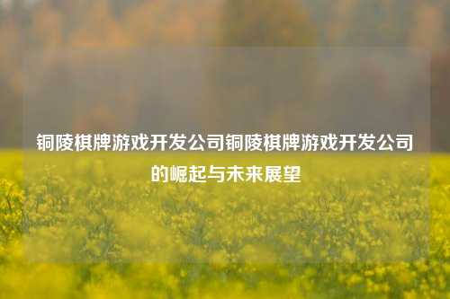 铜陵棋牌游戏开发公司铜陵棋牌游戏开发公司的崛起与未来展望