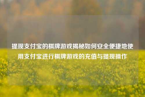 提现支付宝的棋牌游戏揭秘如何安全便捷地使用支付宝进行棋牌游戏的充值与提现操作