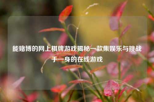 能赌博的网上棋牌游戏揭秘一款集娱乐与挑战于一身的在线游戏