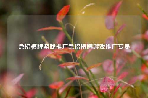 急招棋牌游戏推广急招棋牌游戏推广专员