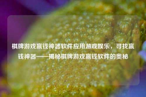 棋牌游戏赢钱神器软件应用游戏娱乐，寻找赢钱神器——揭秘棋牌游戏赢钱软件的奥秘