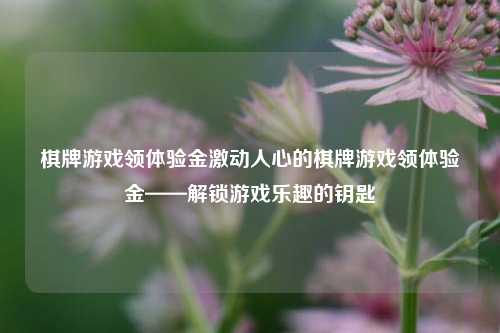 棋牌游戏领体验金激动人心的棋牌游戏领体验金——解锁游戏乐趣的钥匙