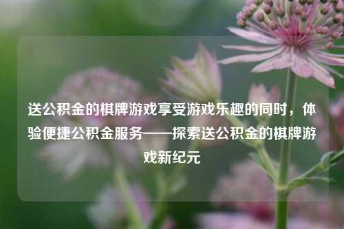 送公积金的棋牌游戏享受游戏乐趣的同时，体验便捷公积金服务——探索送公积金的棋牌游戏新纪元