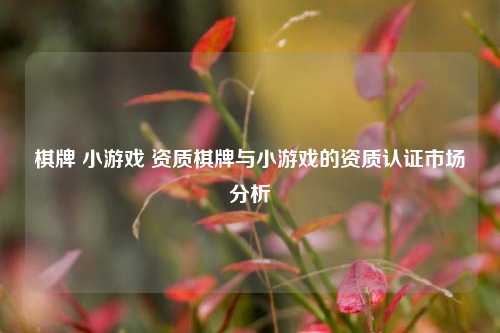棋牌 小游戏 资质棋牌与小游戏的资质认证市场分析