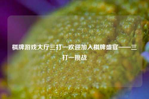 棋牌游戏大厅三打一欢迎加入棋牌盛宴——三打一挑战