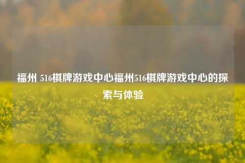 福州 516棋牌游戏中心福州516棋牌游戏中心的探索与体验