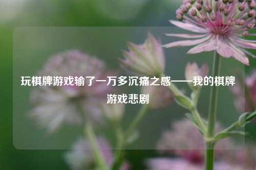 玩棋牌游戏输了一万多沉痛之感——我的棋牌游戏悲剧