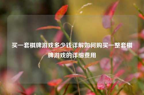 买一套棋牌游戏多少钱详解如何购买一整套棋牌游戏的详细费用