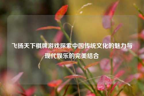 飞扬天下棋牌游戏探索中国传统文化的魅力与现代娱乐的完美结合