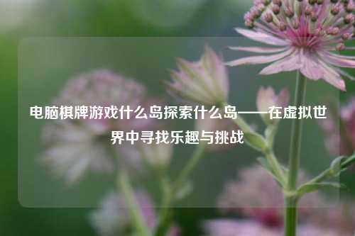 电脑棋牌游戏什么岛探索什么岛——在虚拟世界中寻找乐趣与挑战