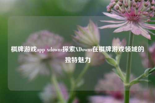 棋牌游戏app xdowns探索XDowns在棋牌游戏领域的独特魅力