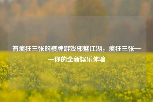 有疯狂三张的棋牌游戏邪魅江湖，疯狂三张——你的全新娱乐体验