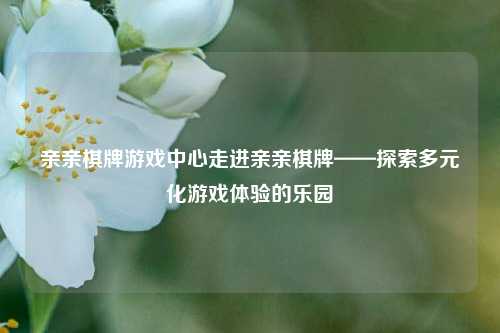 亲亲棋牌游戏中心走进亲亲棋牌——探索多元化游戏体验的乐园