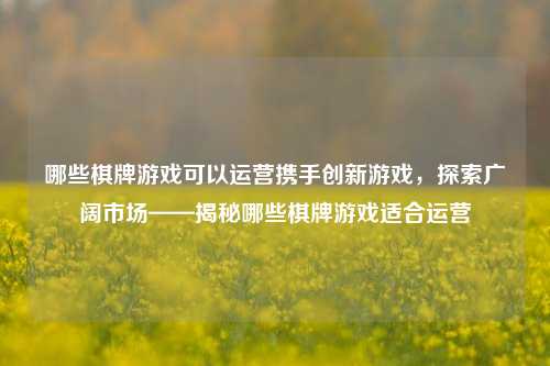 哪些棋牌游戏可以运营携手创新游戏，探索广阔市场——揭秘哪些棋牌游戏适合运营