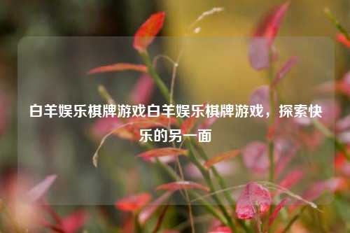 白羊娱乐棋牌游戏白羊娱乐棋牌游戏，探索快乐的另一面