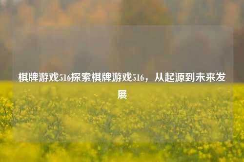 棋牌游戏516探索棋牌游戏516，从起源到未来发展