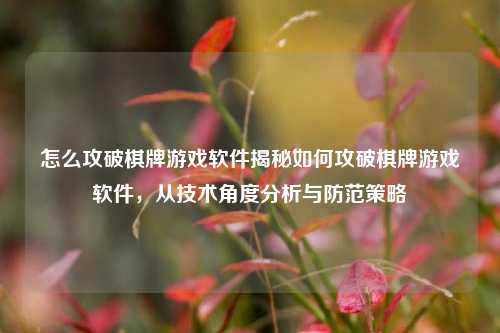怎么攻破棋牌游戏软件揭秘如何攻破棋牌游戏软件，从技术角度分析与防范策略