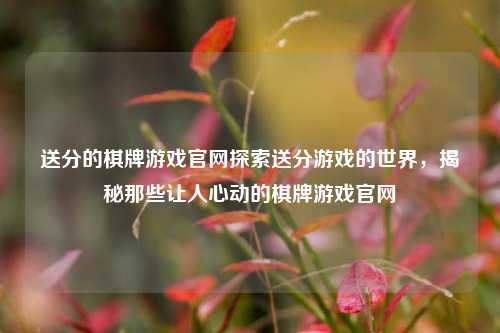 送分的棋牌游戏官网探索送分游戏的世界，揭秘那些让人心动的棋牌游戏官网