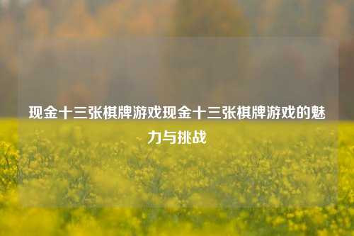 现金十三张棋牌游戏现金十三张棋牌游戏的魅力与挑战