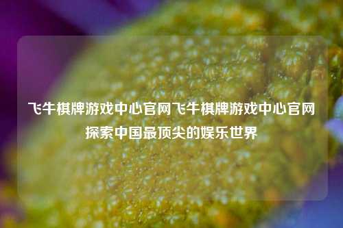 飞牛棋牌游戏中心官网飞牛棋牌游戏中心官网探索中国最顶尖的娱乐世界